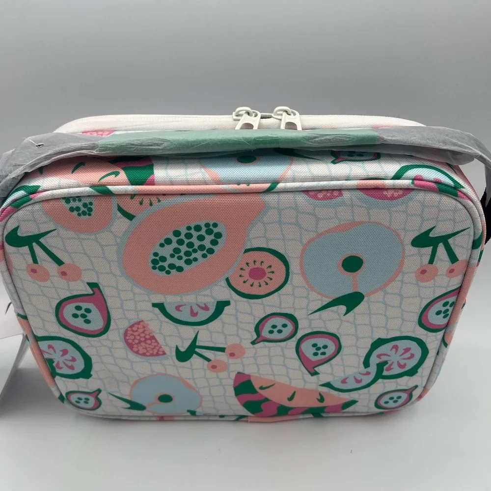 NWT Nike Hard Shell Lunch Box Sail Stadium Green Fruit Print back 2 school